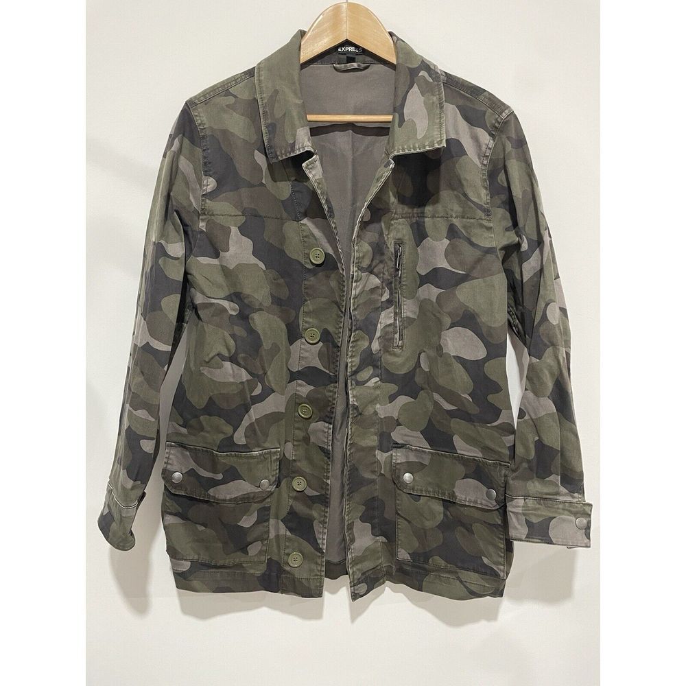 Express Women's Lightweight Jacket Military Camo Small‎